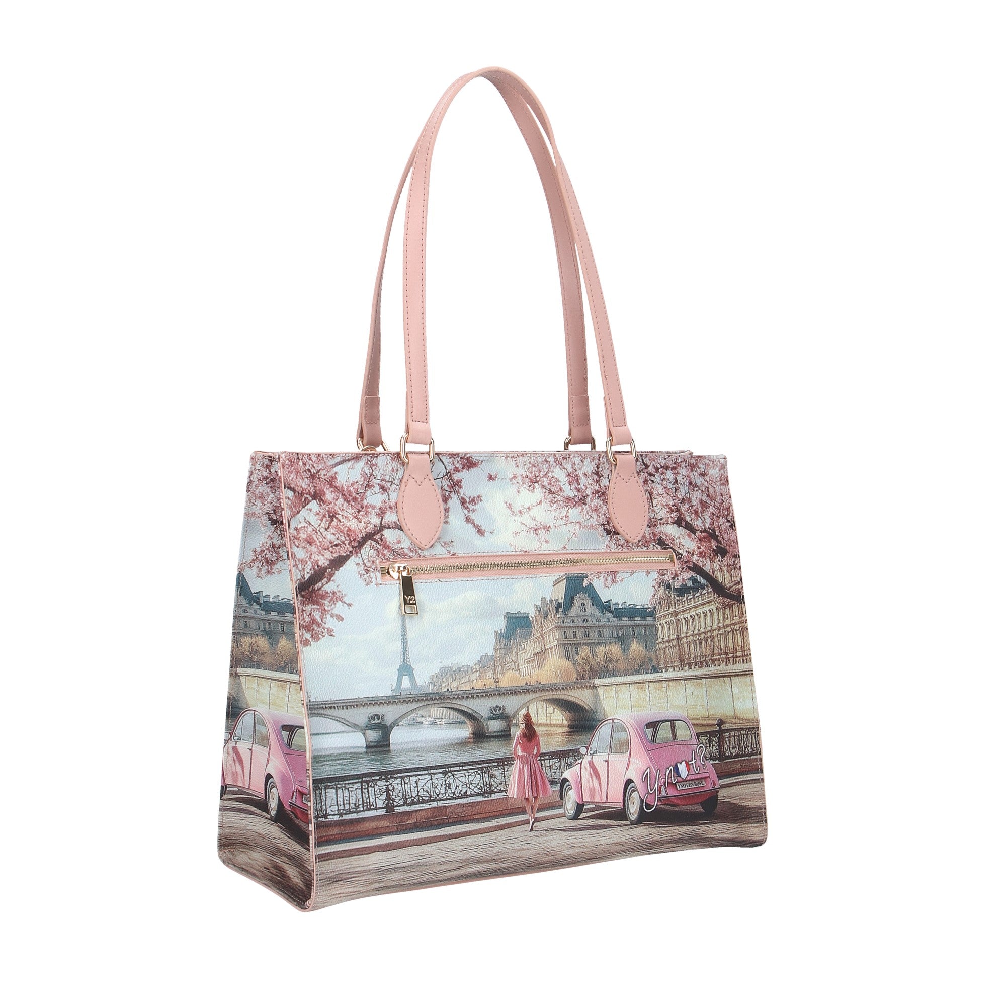 Ynot? BORSA A SPALLA Paris En Rose