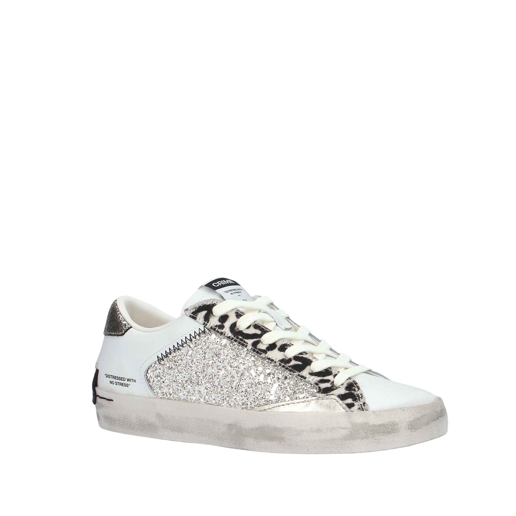 Crime London SNEAKER Bianco/argento