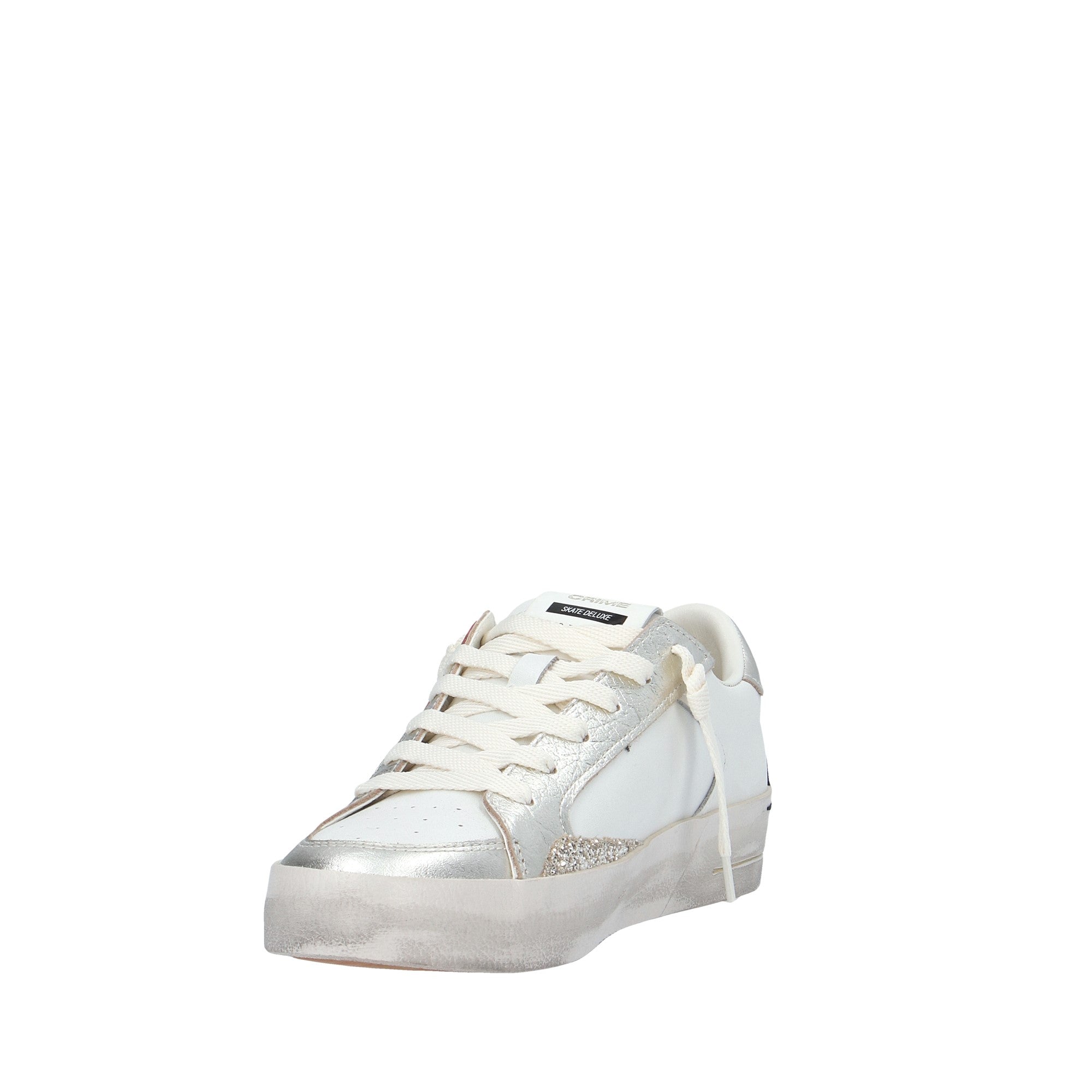 Crime London SNEAKER Bianco/argento