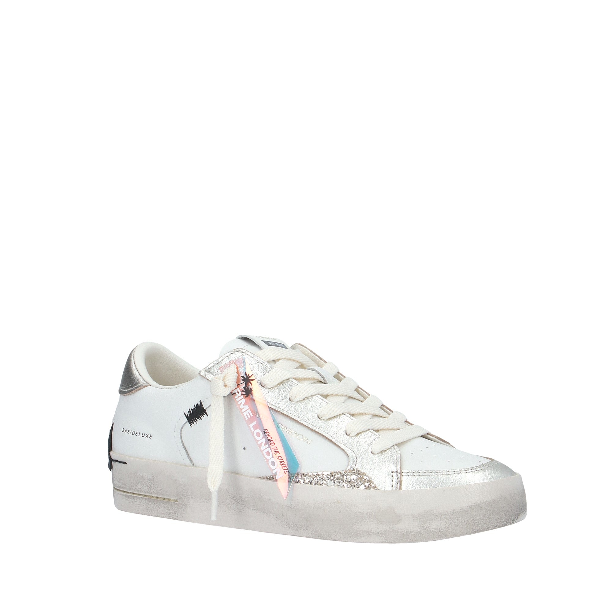 Crime London SNEAKER Bianco/argento