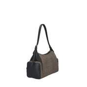 Borbonese BORSA A SPALLA Naturale/nero