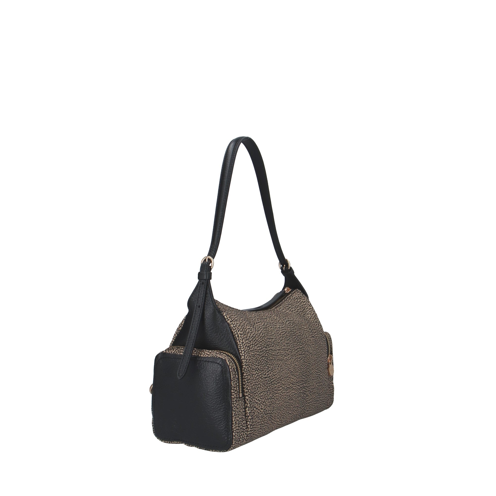 Borbonese BORSA A SPALLA Naturale/nero