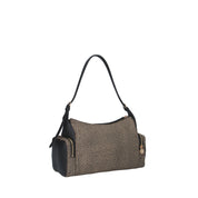 Borbonese BORSA A SPALLA Naturale/nero