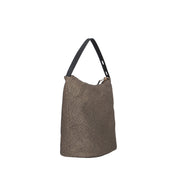 Borbonese BORSA A SPALLA Naturale/nero