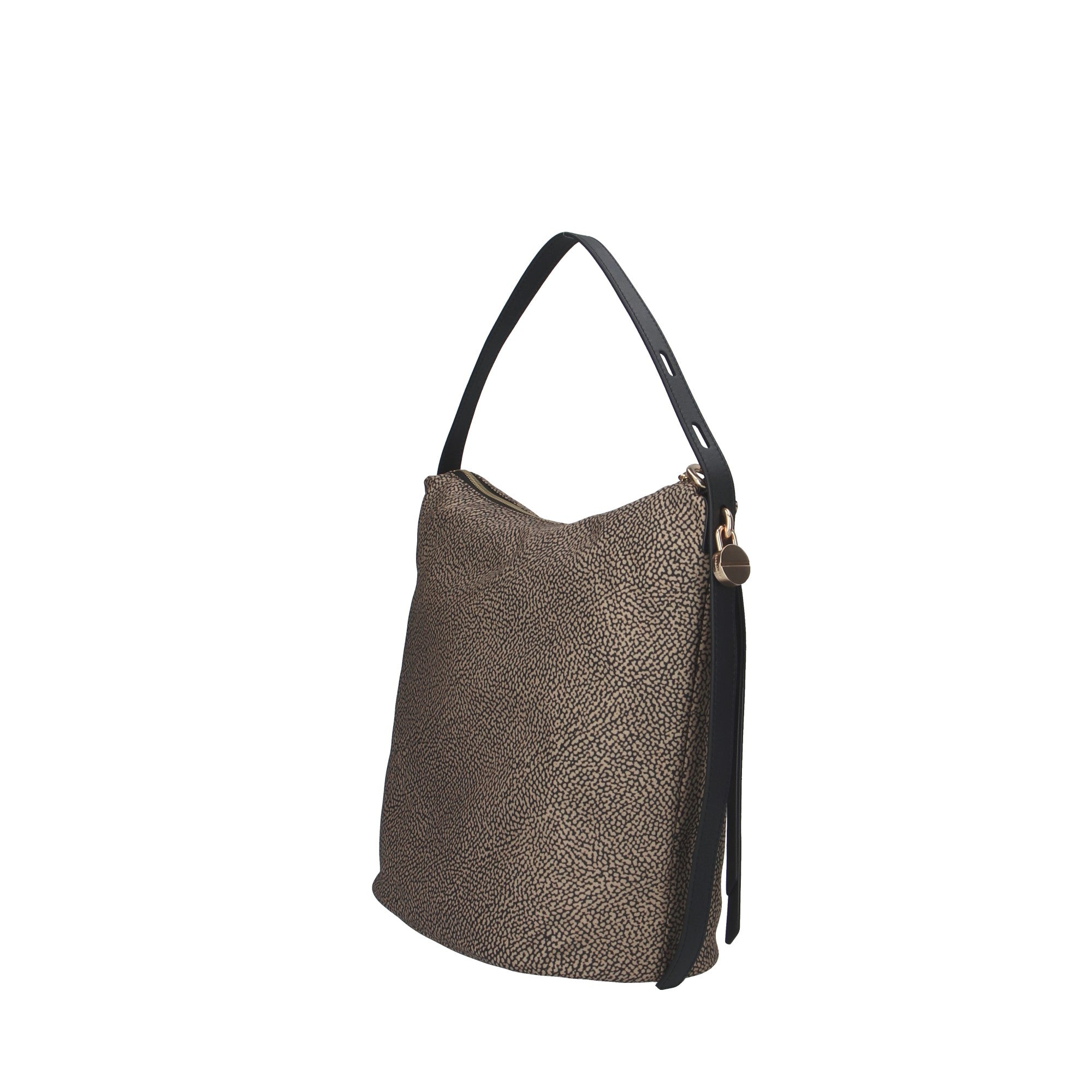 Borbonese BORSA A SPALLA Naturale/nero