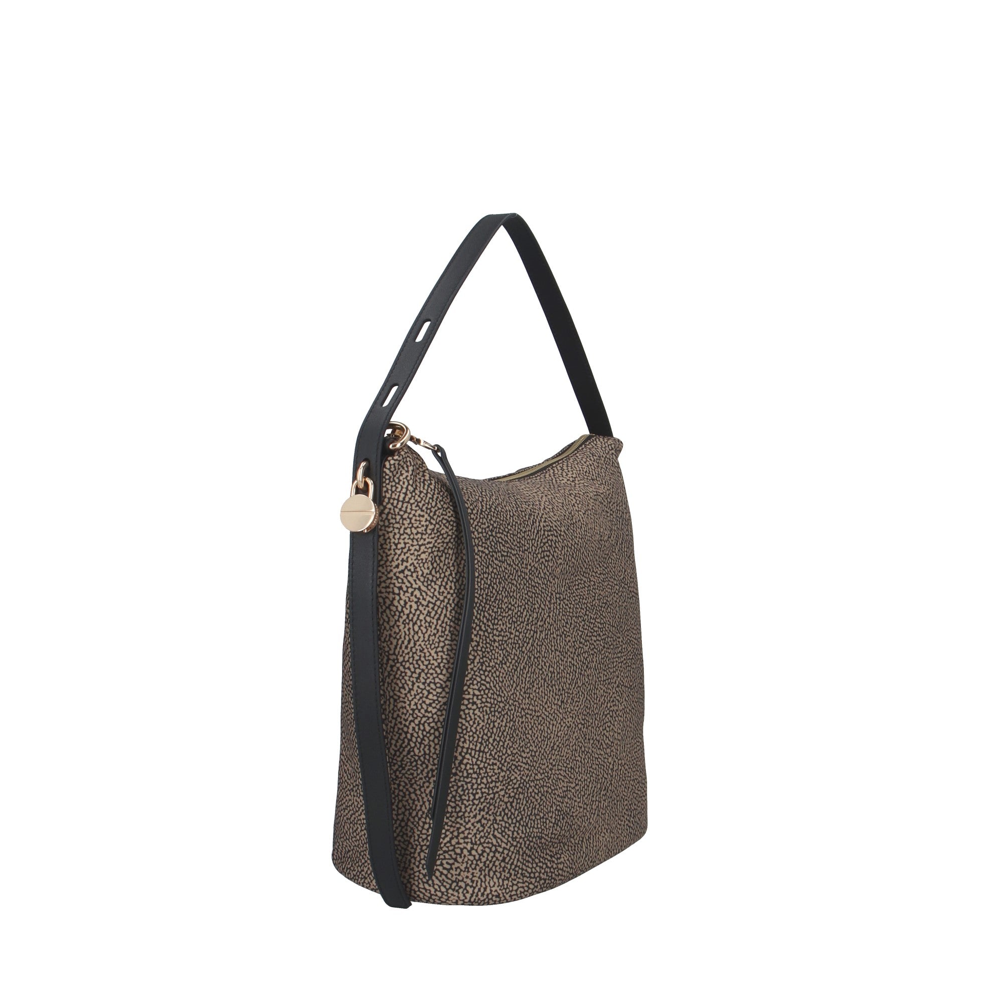 Borbonese BORSA A SPALLA Naturale/nero