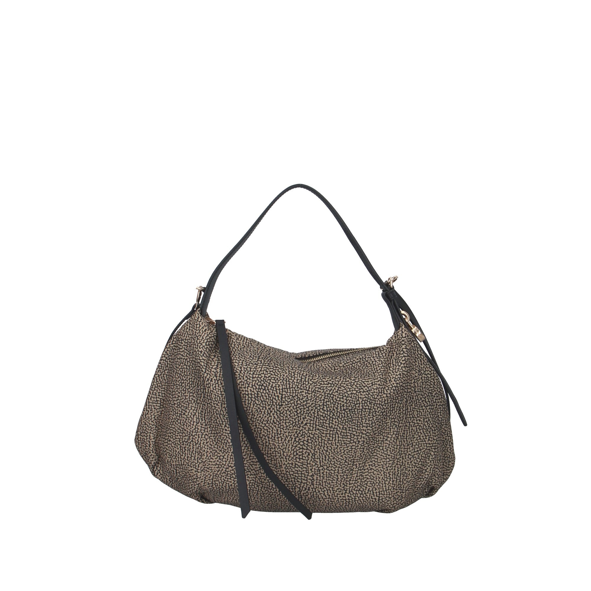 Borbonese BORSA A SPALLA Naturale/nero