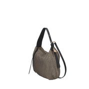 Borbonese BORSA A SPALLA Naturale/nero