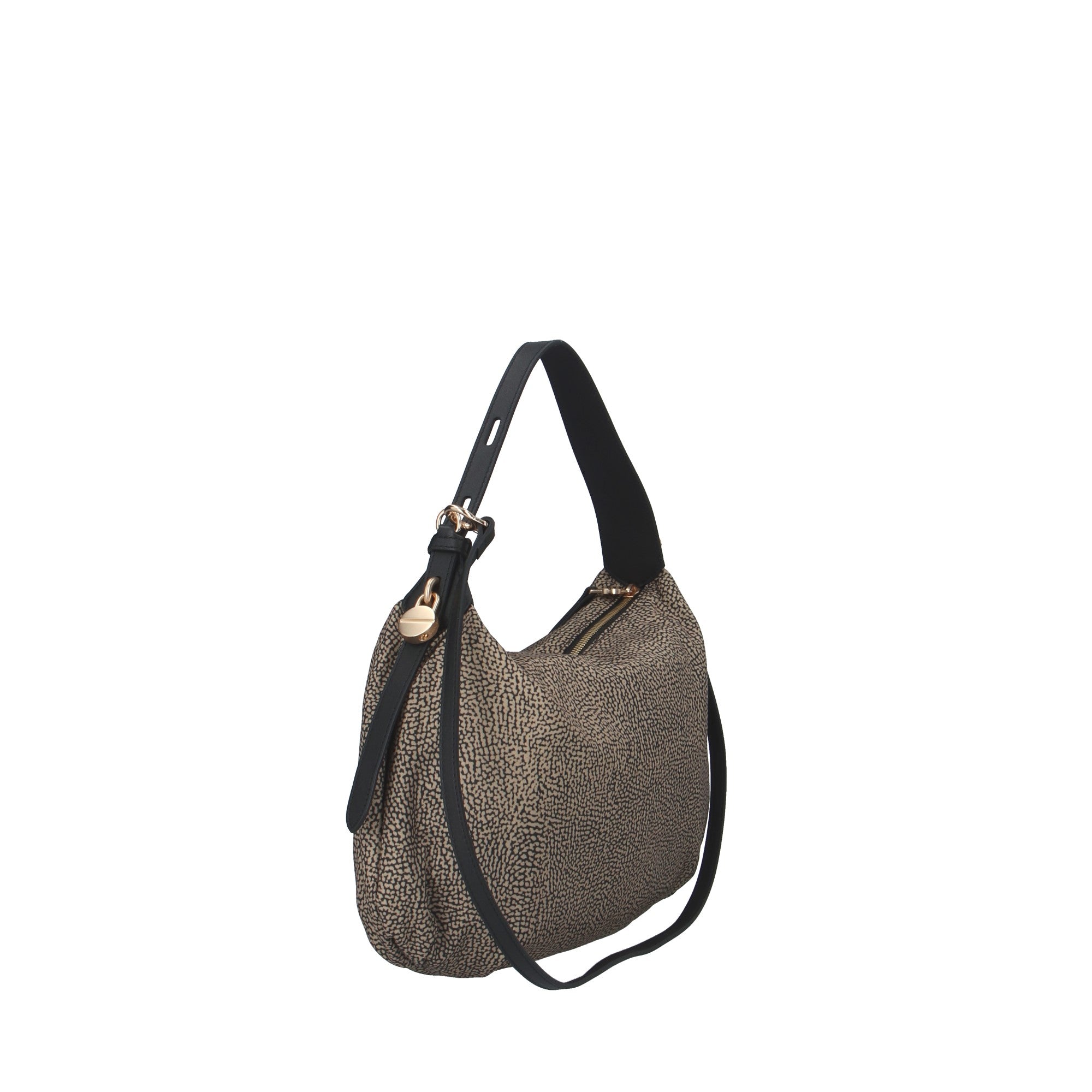 Borbonese BORSA A SPALLA Naturale/nero