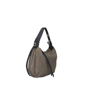 Borbonese BORSA A SPALLA Naturale/nero