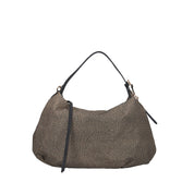 Borbonese BORSA A SPALLA Naturale/nero