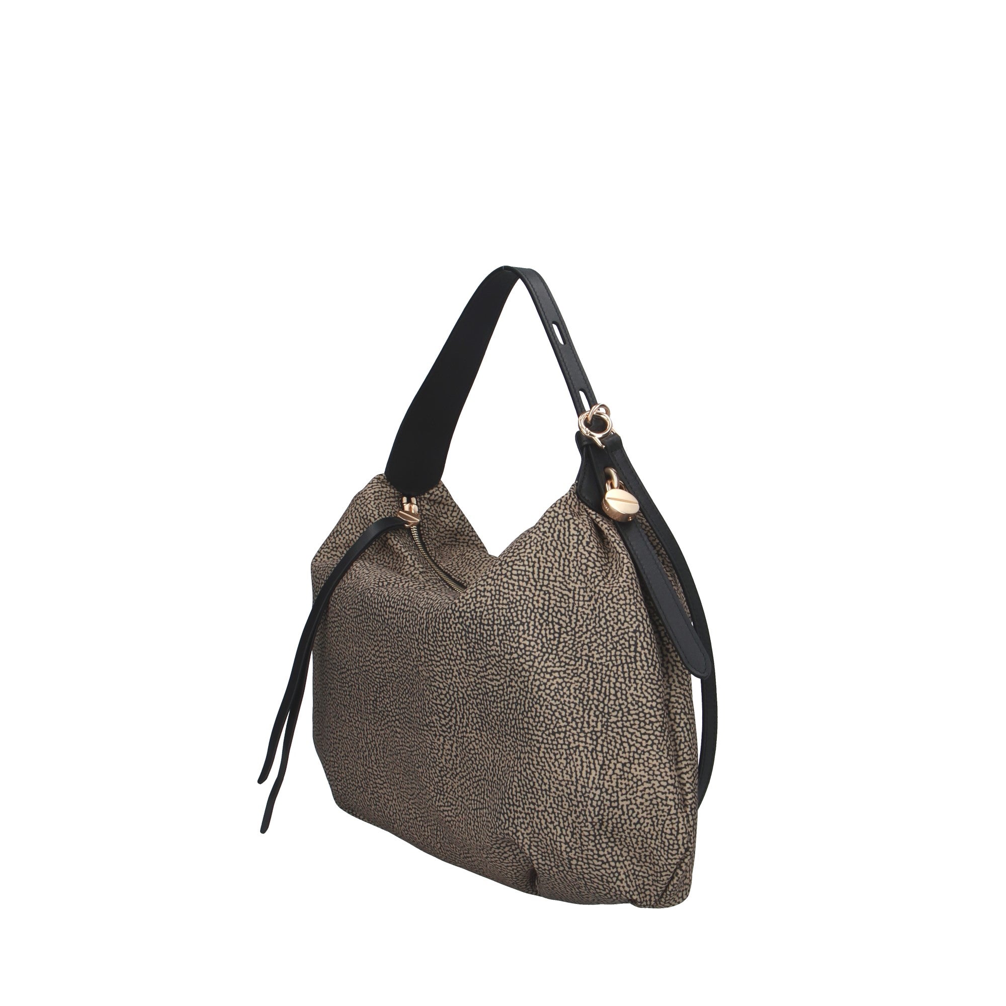 Borbonese BORSA A SPALLA Naturale/nero