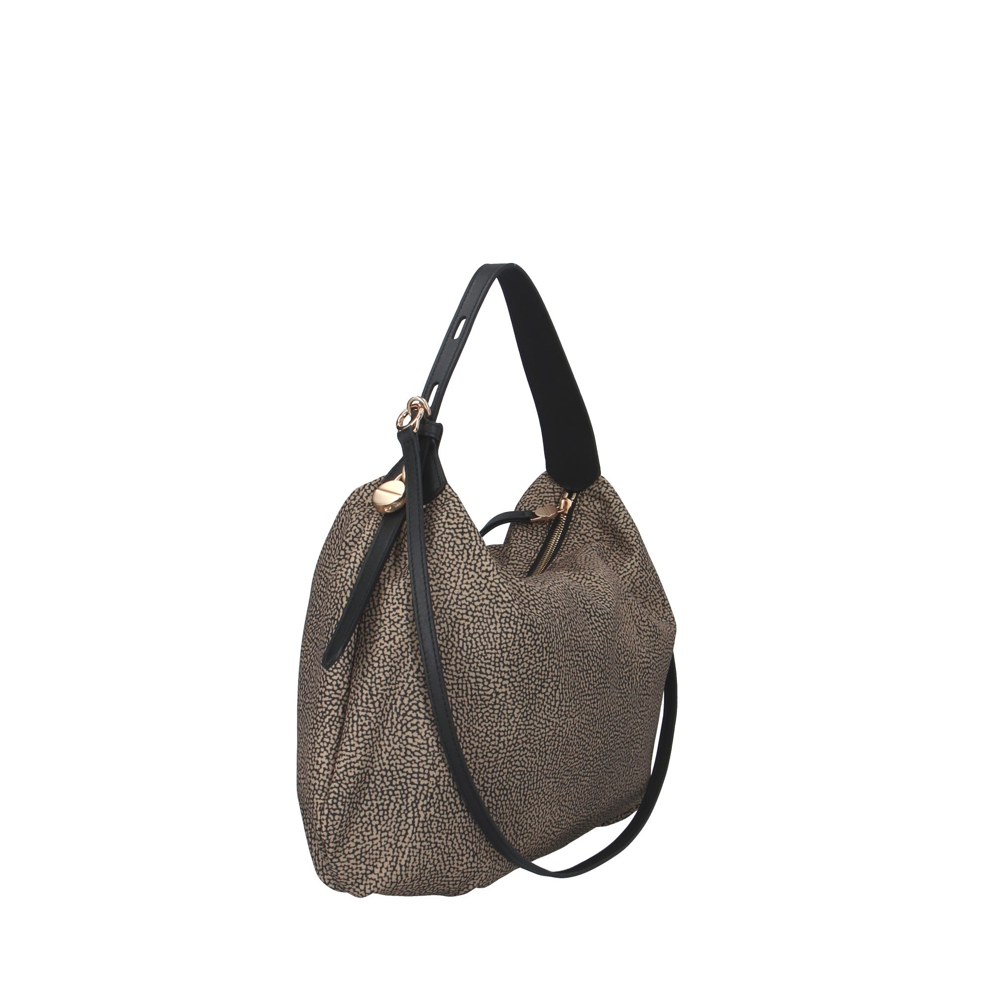 Borbonese BORSA A SPALLA Naturale/nero