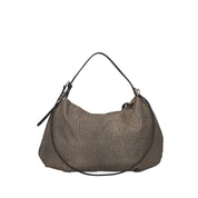 Borbonese BORSA A SPALLA Naturale/nero