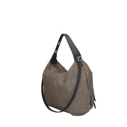 Borbonese BORSA A SPALLA Naturale/nero